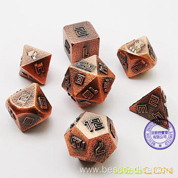 Raw Metal Copper-Ore Lode Solid Metal Polyhedral Dice